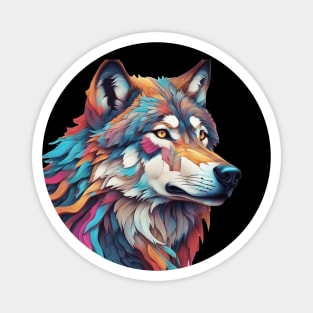 Surrealism art style of a Timber Wolf Magnet